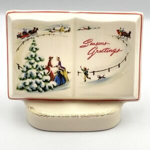 Vintage 1950s Royal Windsor Books of Remembrance Seasons Greetings Candle Holder